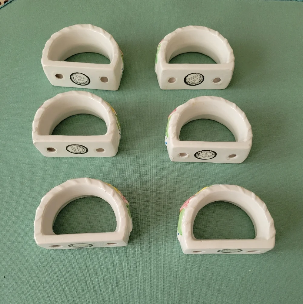 Spring Ceramic Napkin Rings - Picture 3 of 5